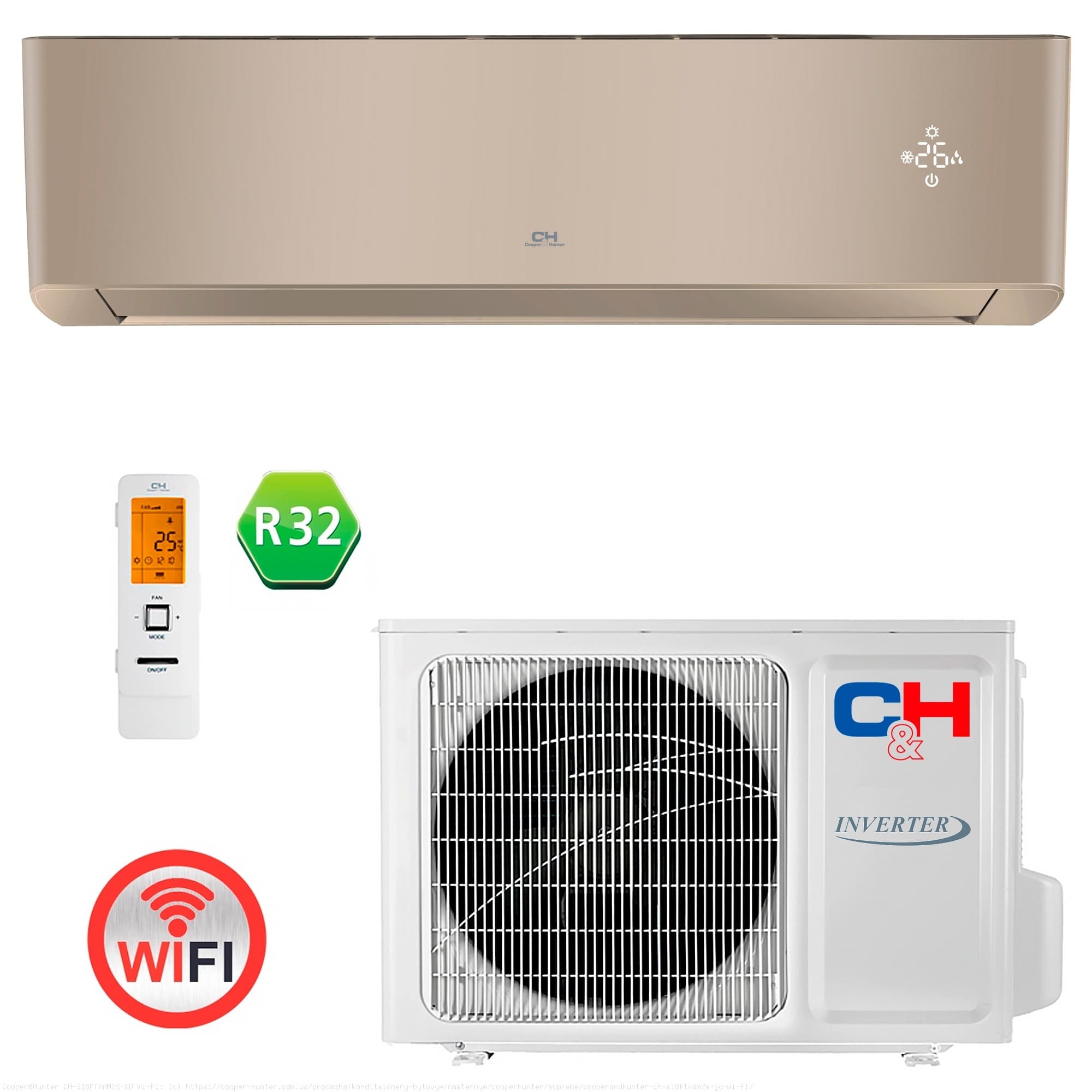 Aparat de aer conditionat Cooper&Hunter CH-S18FTXAM2S-GD Wi-Fi