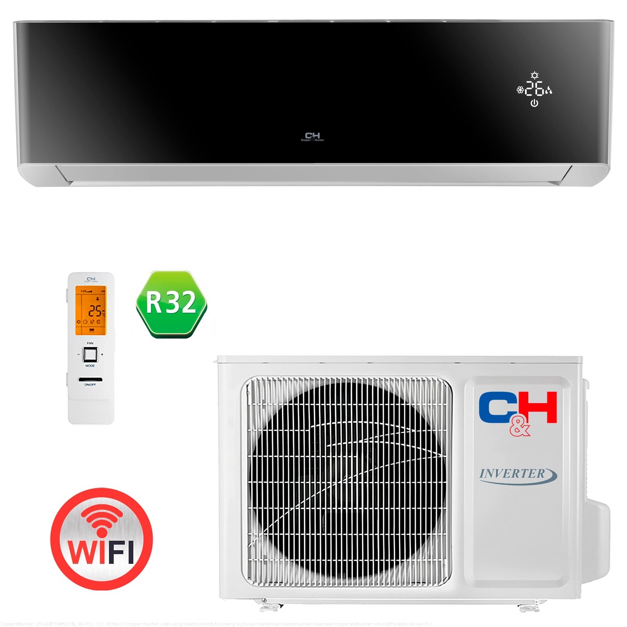 Aparat de aer conditionat Cooper&Hunter CH-S18FTXAM2S-BL Wi-Fi