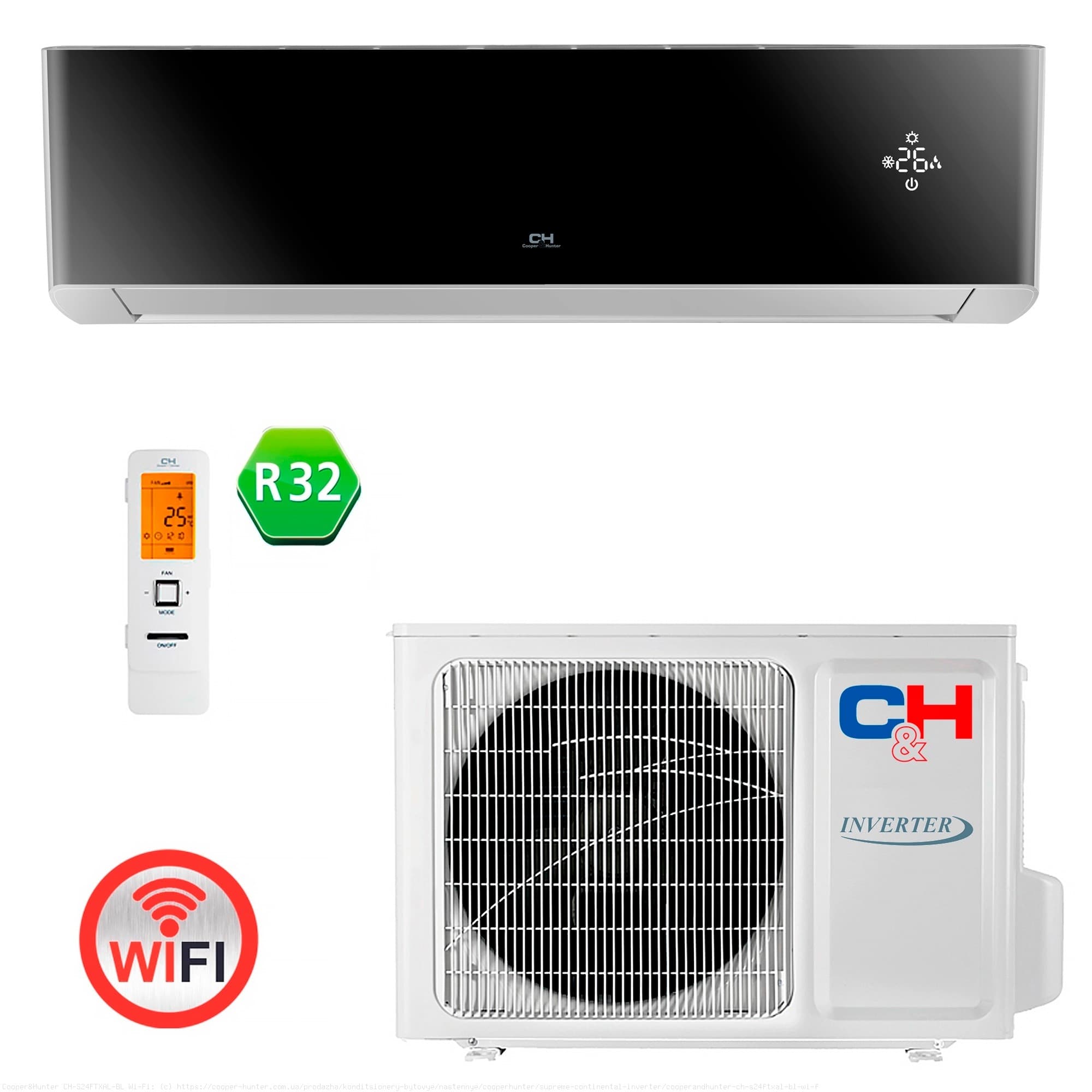 Aparat de aer conditionat Cooper&Hunter CH-S24FTXAL-BL Wi-Fi