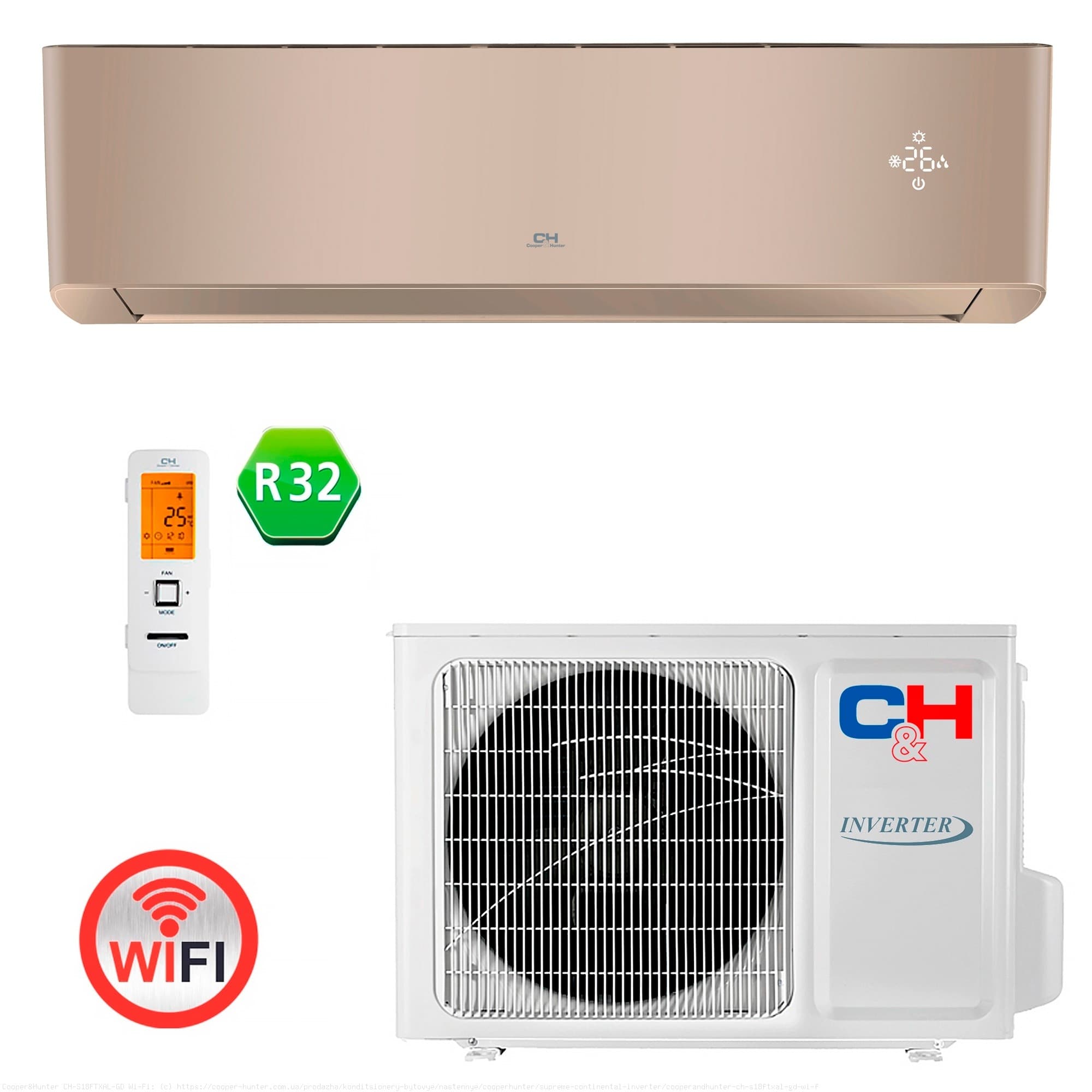 Aparat de aer conditionat Cooper&Hunter CH-S18FTXAL-GD Wi-Fi