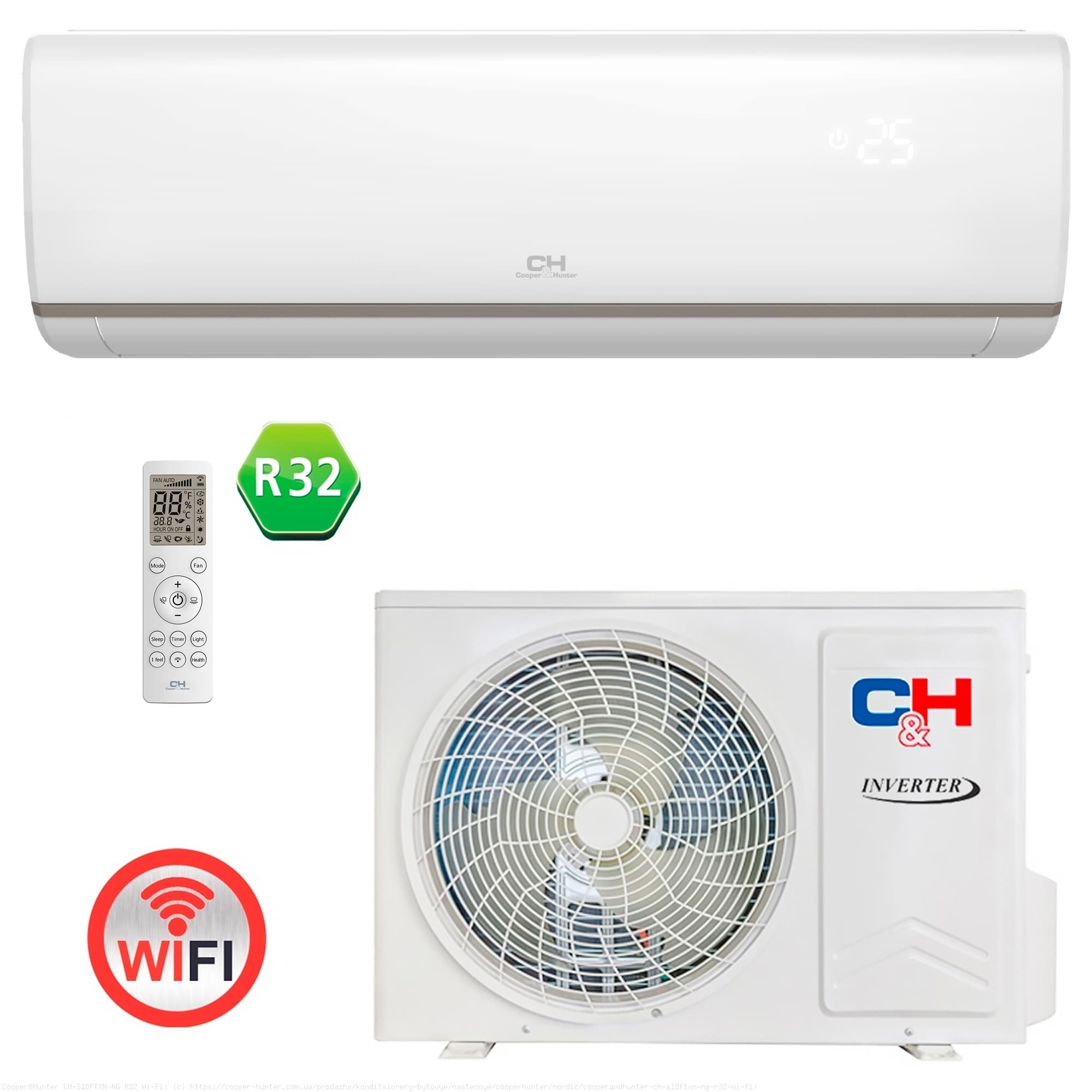 Aparat de aer conditionat Cooper&Hunter CH-S18FTXN-NG R32 Wi-Fi