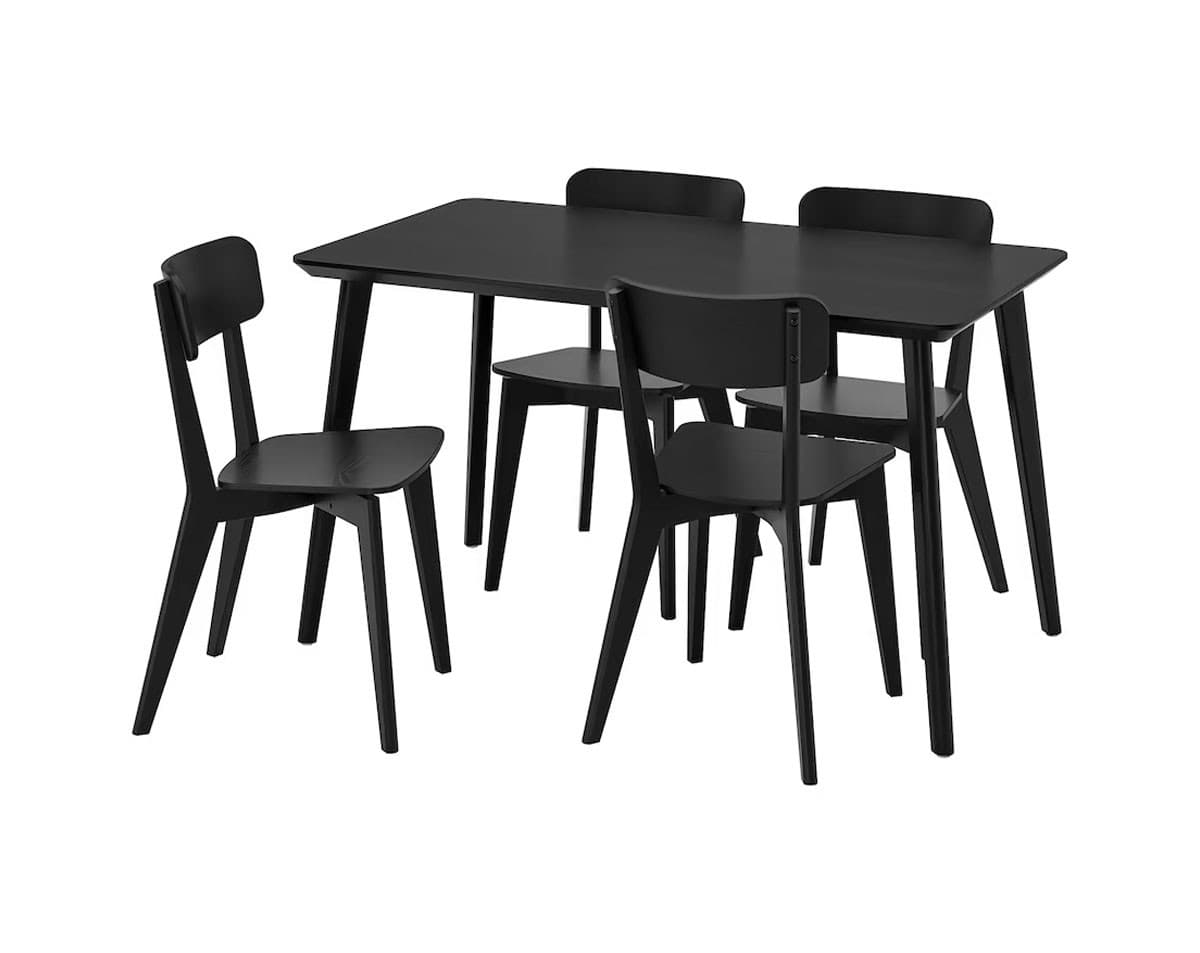 Set de masa cu scaune IKEA Lisabo / Lisabo black/black 140x78 cm ( 4 scaune)