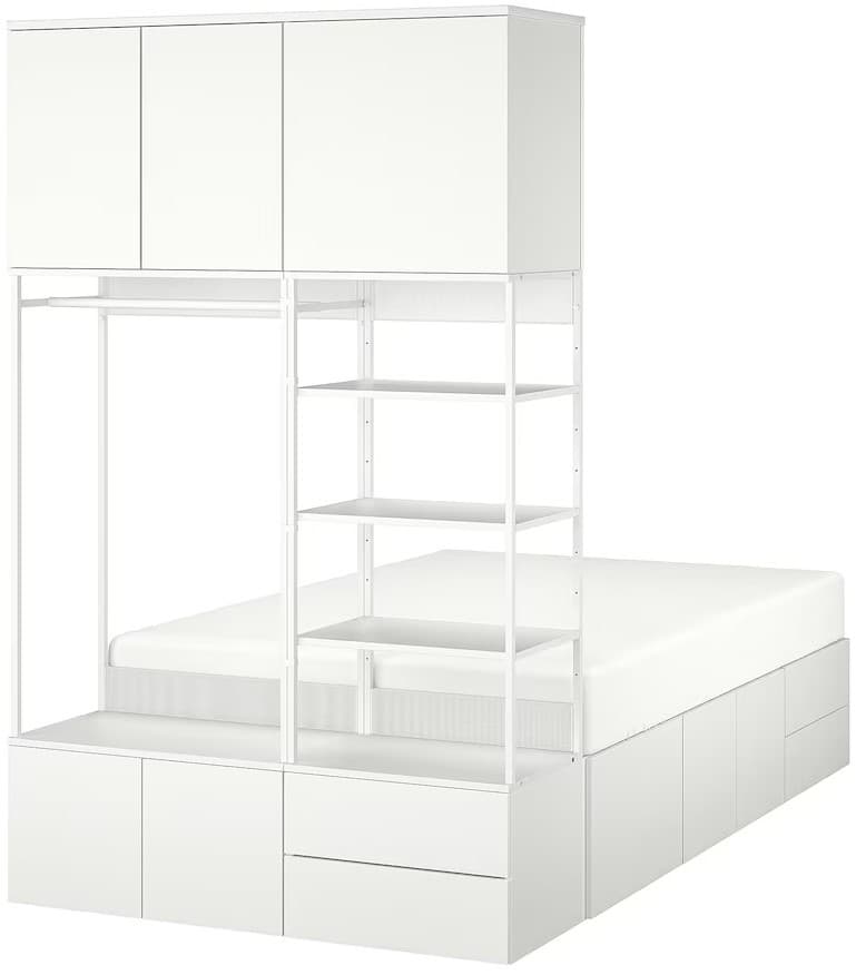 Pat IKEA Platsa 8 usi/4 sertare 142x244x223 Alb/Fonnes