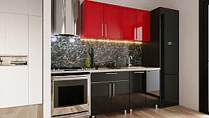 Bucatarie PS Mini (High Gloss) 1.6 m Red/Black