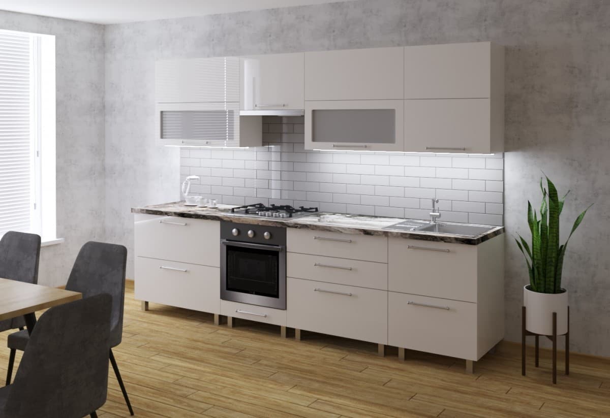 Bucatarie PS Blum (High Gloss) 2.8 m Beige
