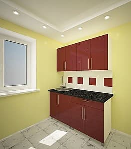 Bucatarie PS Mini (High Gloss) 1.6 m Bordo