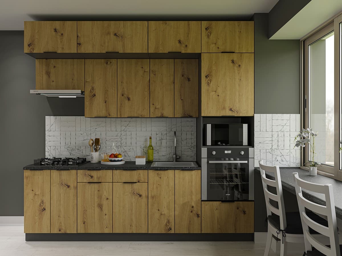 Bucatarie Confort-NV Craft 2.6 m Artisan Oak