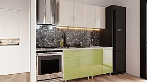 Bucatarie PS Mini (High Gloss) 1.6 m Bianco/Green