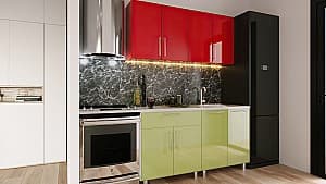 Bucatarie PS Mini (High Gloss) 1.6 m Red/Green