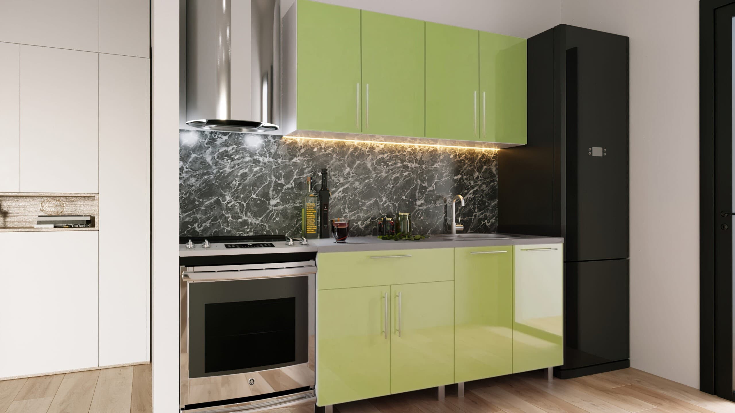 Кухня PS Мини (High Gloss) 1.6 m Green