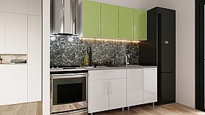 Bucatarie PS Mini (High Gloss) 1.6 m Green/White