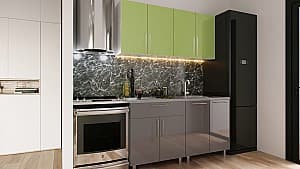 Кухня PS Мини (High Gloss) 1.6 м Green/Grey