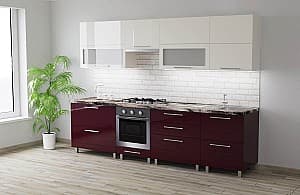 Кухня PS Blum (High Gloss) 2.8 m Beige/Bordo