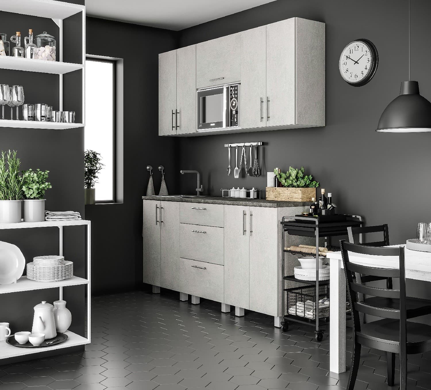 Кухня Fabrik Home Stone МДФ 1.8 м камень бежевый матовый