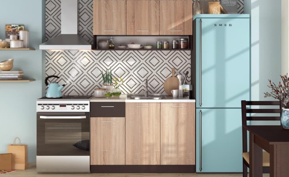 Bucatarie Ideal Mobila Carla 1.2м (Sonoma Oak/Wenge)