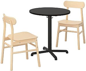 Set de masa cu scaune IKEA Stensele/Ronninge Antracit/Antracit mesteacan (1+2)