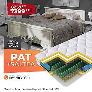 Pat Yasen Kentuki 1.6 m + Saltea Salt Confort Clasic 160x200