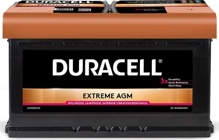 Автомобильный аккумулятор Duracell DE 80 AGM