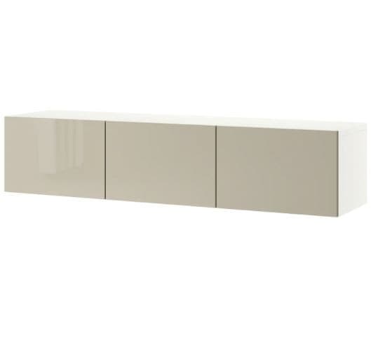 Тумба под ТВ IKEA Besta White / Selsviken glossy beige