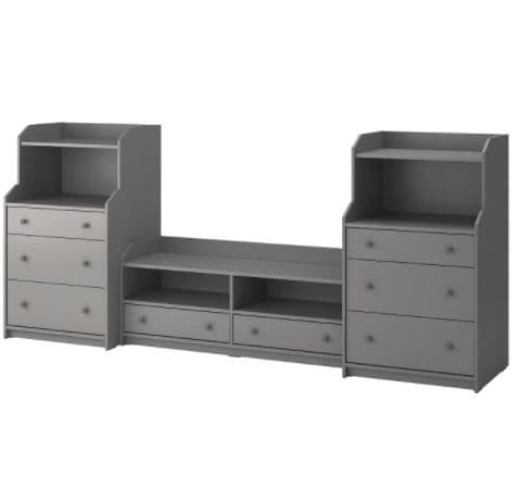 Тумба под ТВ IKEA Hauga Gray 277x46x116 см