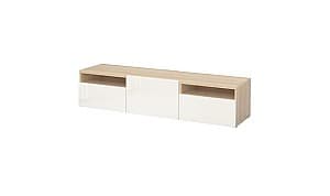 Тумба под ТВ IKEA Besta antique oak / Selsviken white glossy