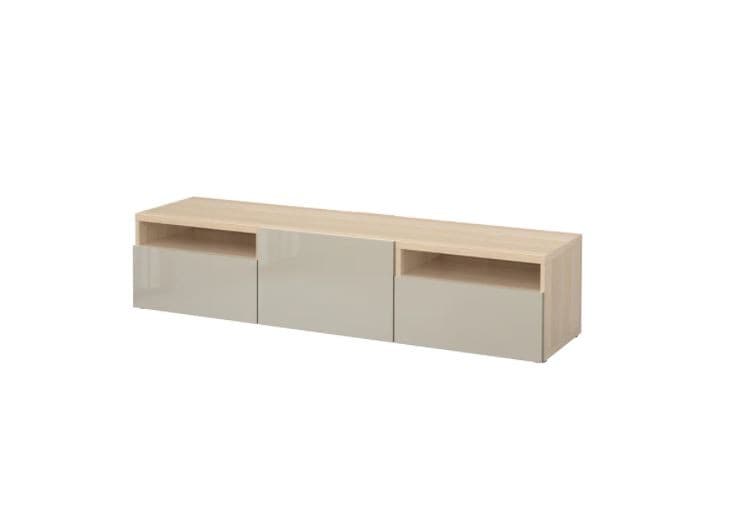 Comoda TV IKEA Besta antique oak / Selsviken glossy beige 180x42x39 cm