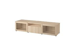 Тумба под ТВ IKEA Besta antique oak / Lappviken white oak 180x42x39 см