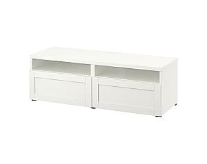 Comoda TV IKEA Besta white/Hanviken white 120x42x39 cm