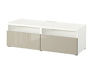 Тумба под ТВ IKEA Besta white/Selsviken beige 120x42x39 см