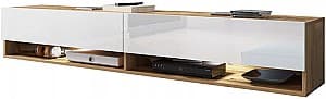Comoda TV Bratex Lowboard A 180 (Wotan Oak/White Gloss)