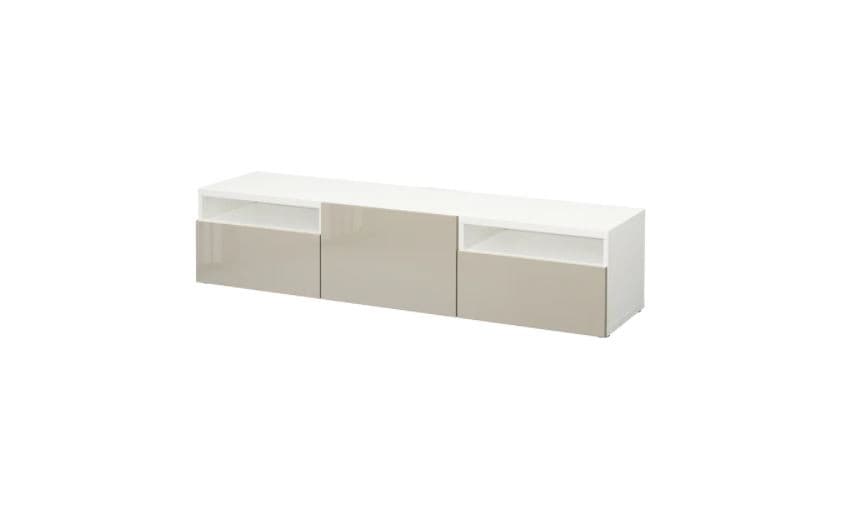 Comoda TV IKEA Besta white /Selsviken beige 180x42x39 cm