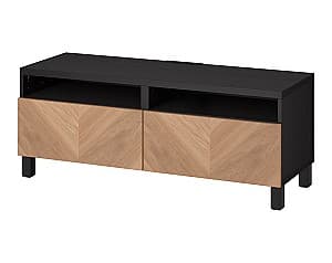 Тумба под ТВ IKEA Besta black-brown Hedeviken/Stubbarp/oak veneer