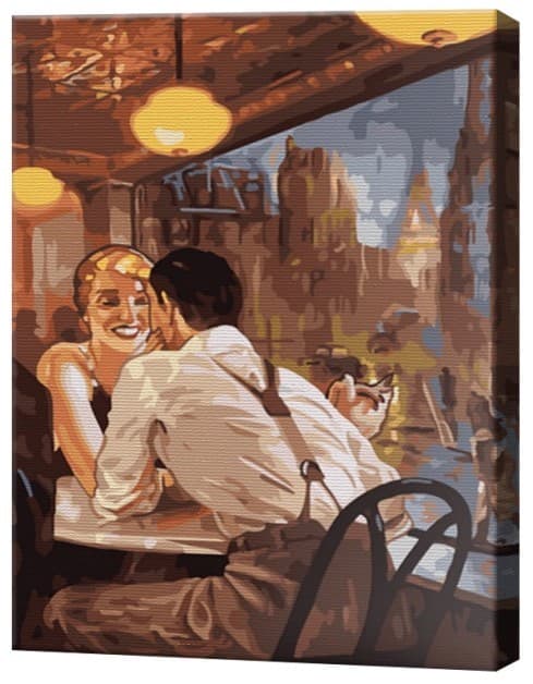 Tablou pe numere Art Gallery Întâlnire la bistro, 40х50 cm