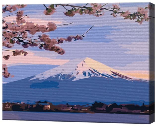 Tablou pe numere Art Gallery Fudji și sakura, 30х40 cm