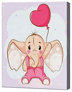 Tablou pe numere Art Gallery Elefant cu o inimioară 20х30 cm