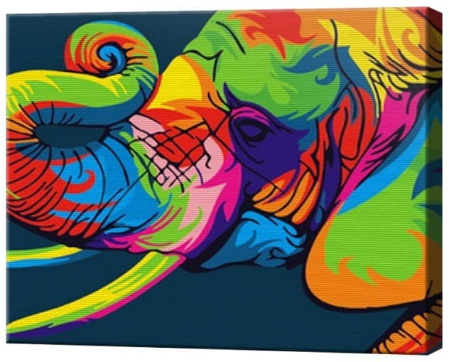 Tablou pe numere Art Gallery Elefant curcubeu 20х30 cm