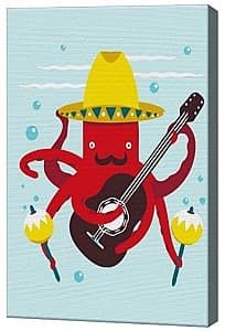 Tablou pe numere Art Gallery Caracatița cu sombrero, 20х30 cm