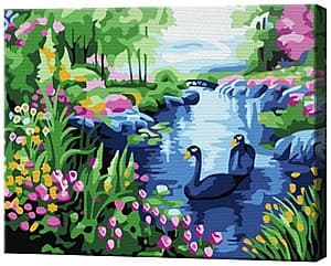 Картина по номерам Art Gallery Лебеди на пруду 20х30 см