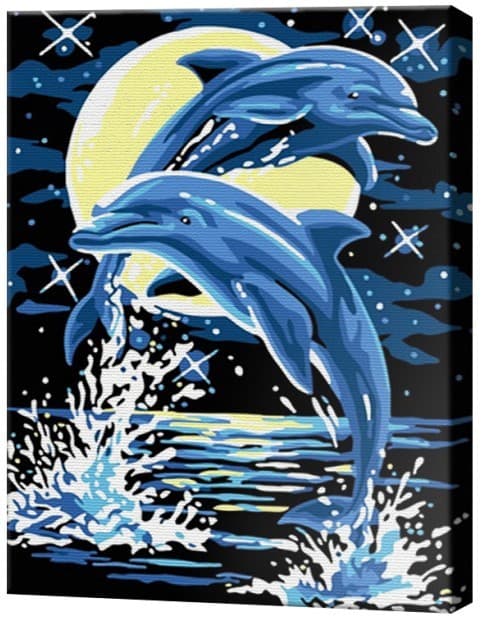 Tablou pe numere Art Gallery Delfini în clar de lună 20х30 cm