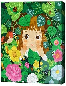 Tablou pe numere Art Gallery Fetița printre flori 20х30 cm