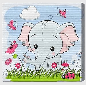 Tablou pe numere Art Gallery Elefant în campie 20х20 cm