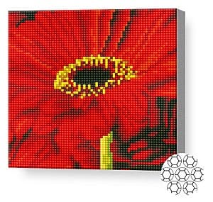 Pictură cu diamante Art Gallery Gerbera roșie, 20х20 cm