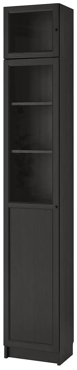 Витрина IKEA Billy / Oxberg black-brown 40x30x237 см