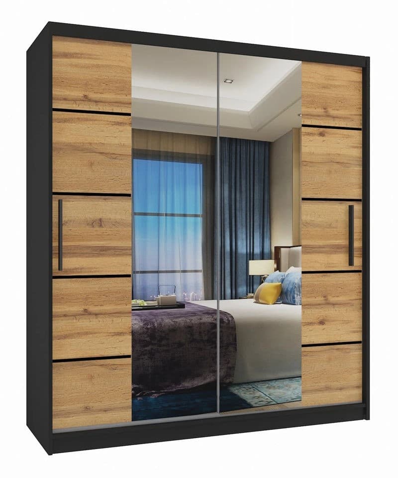 Dulap-Cupe Belini Premium ME SZP6/1/B/DW/0/KLP Wotan Oak/Black
