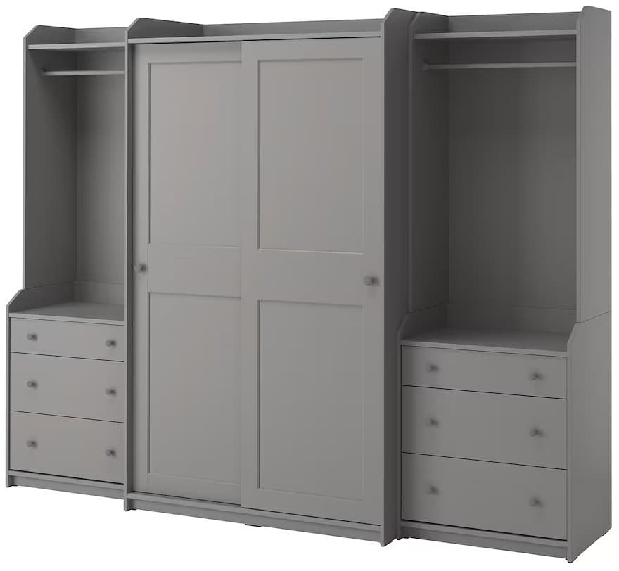 Шкаф IKEA Hauga 258x55x199 Серый