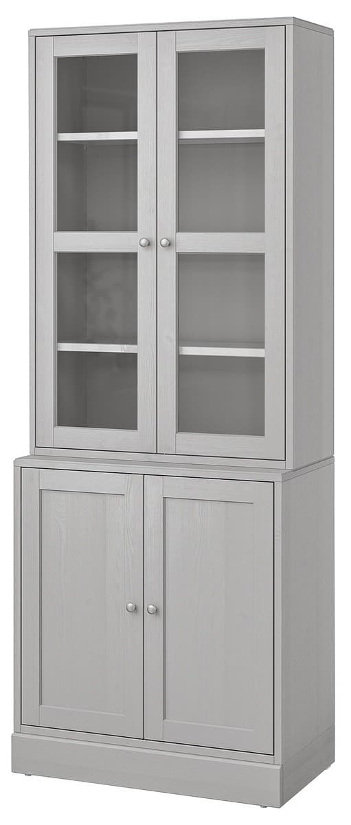 Dulap cu vitrina IKEA Havsta gray 81x47x212 cm