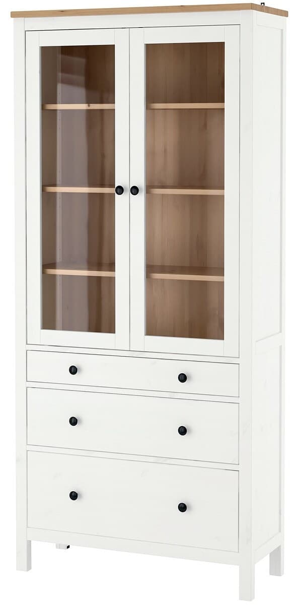 Витрина IKEA Hemnes white/brown 90x197 см