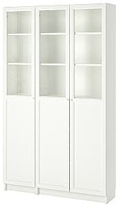 Dulap cu vitrina IKEA Billy / Oxberg White 120x30x202 cm