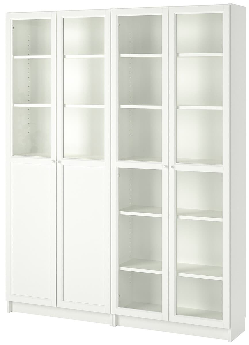 Dulap cu vitrina IKEA Billty / Oxberg white 160x30x202 cm