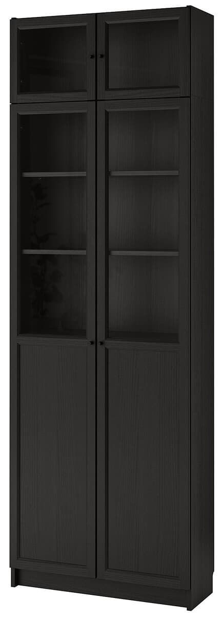Витрина IKEA Billy black-brown 80x30x237 см